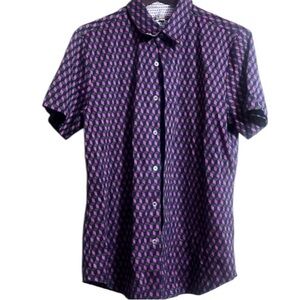 Mr. Turk Men's Purple and Black Geometric Shirt Sz M Men